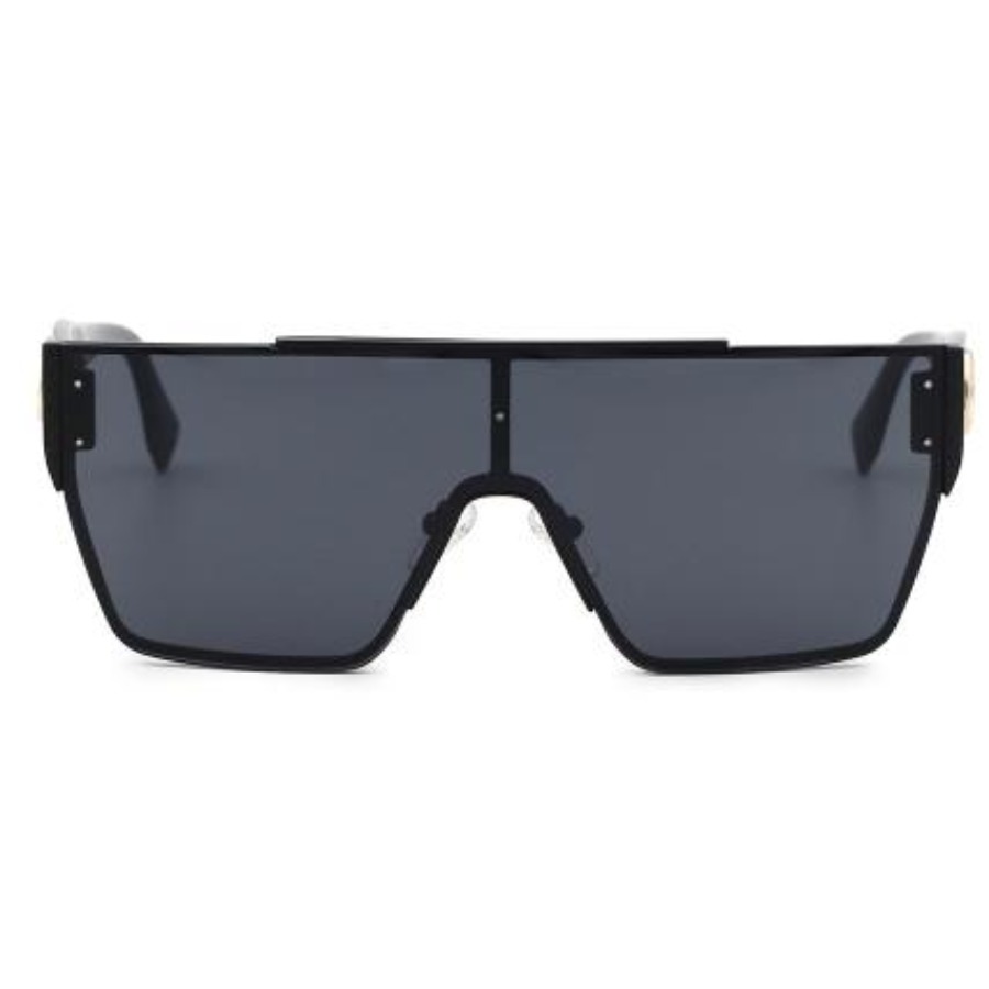 

Lovely Wide Frame One-piece Sunglasses, Black