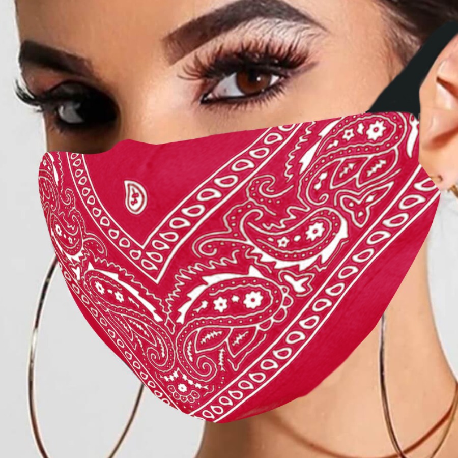 

LW Cashew Print Face Mask, Red
