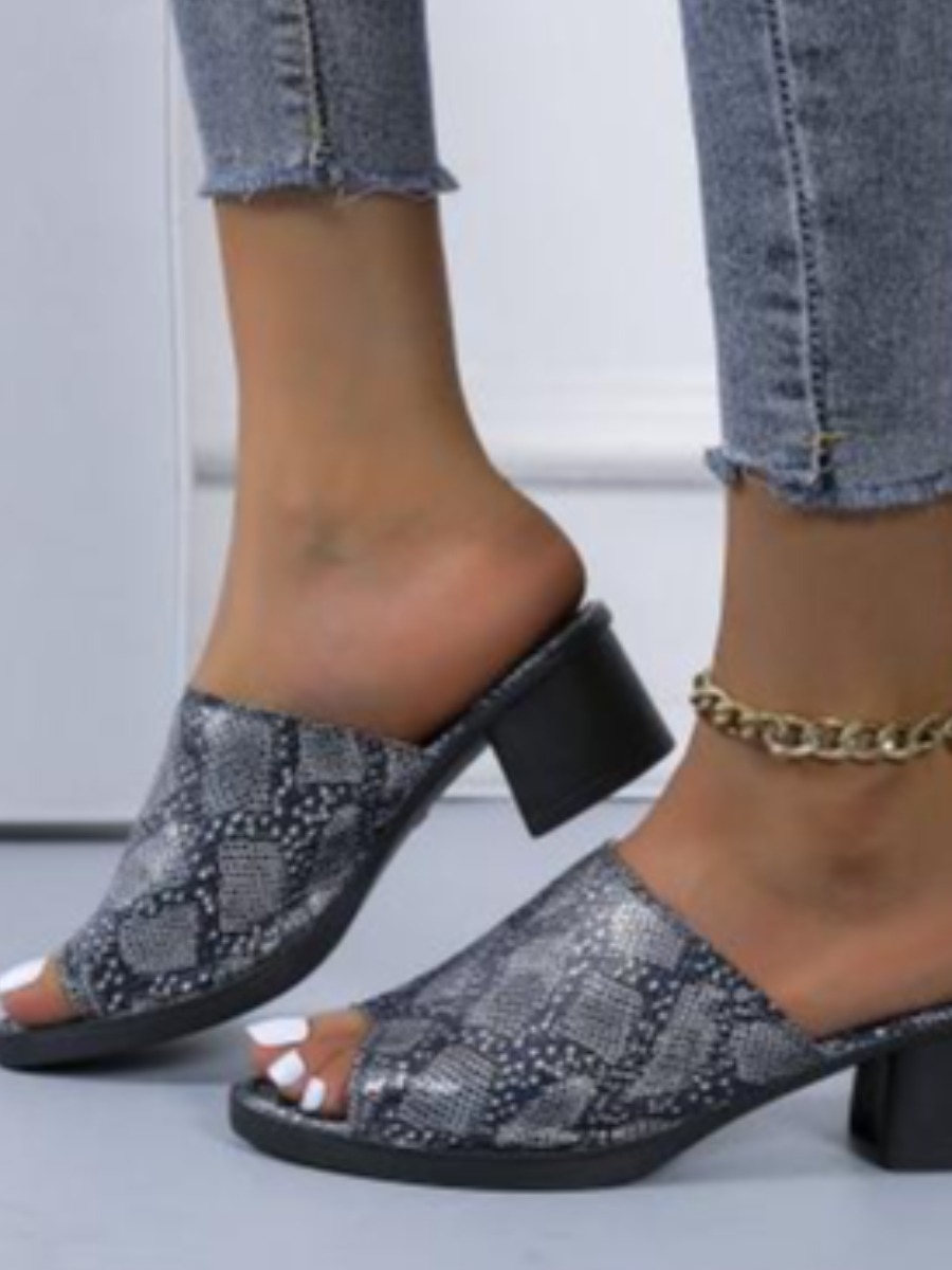 

LW Animal Print Heels, Black