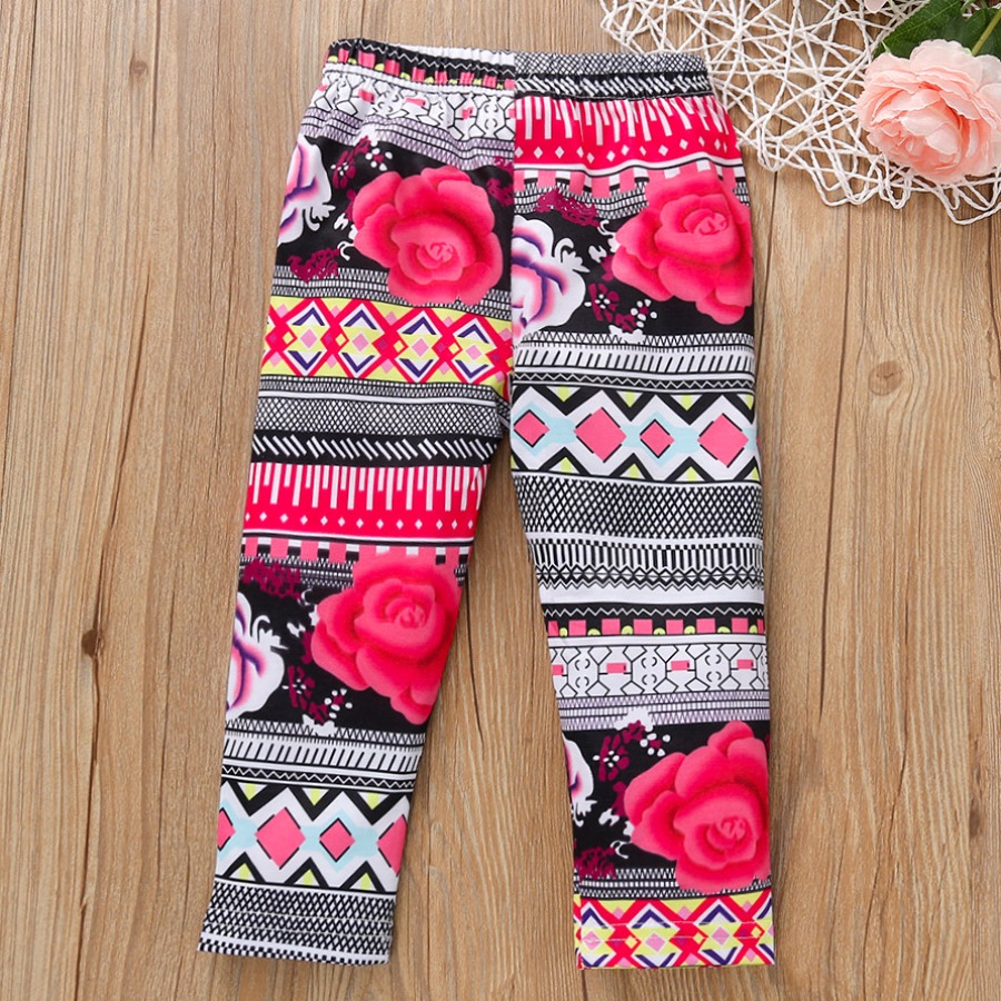 

LW COTTON Girl Material Series Floral Print Pants, Multi