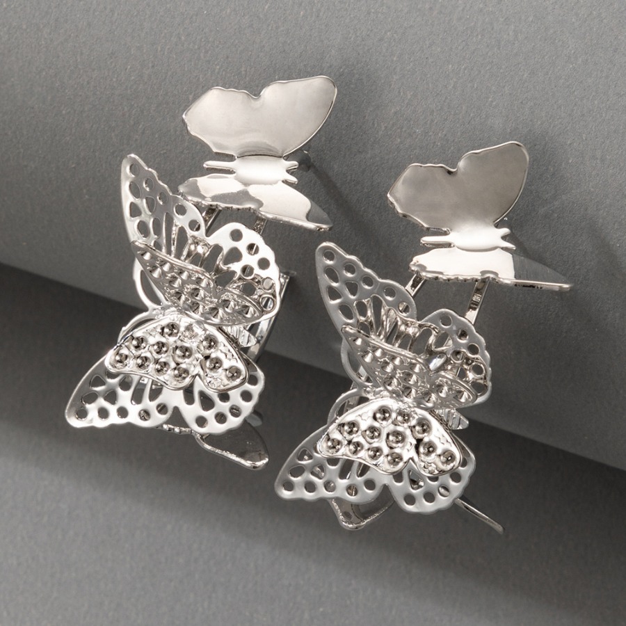 LW Butterfly Decoration Earring, Silver