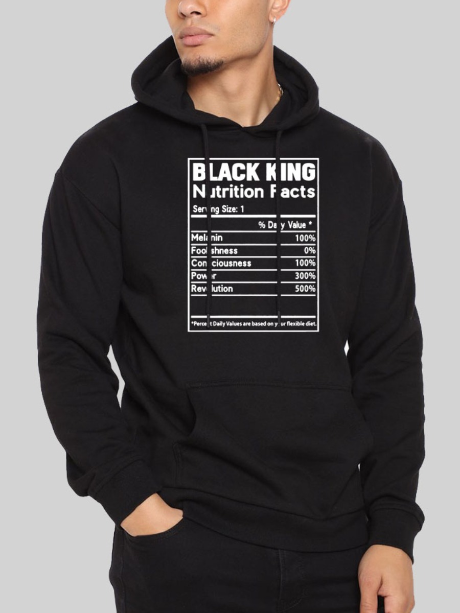 

LW Men Letter Print Oversized Hoodie, Black