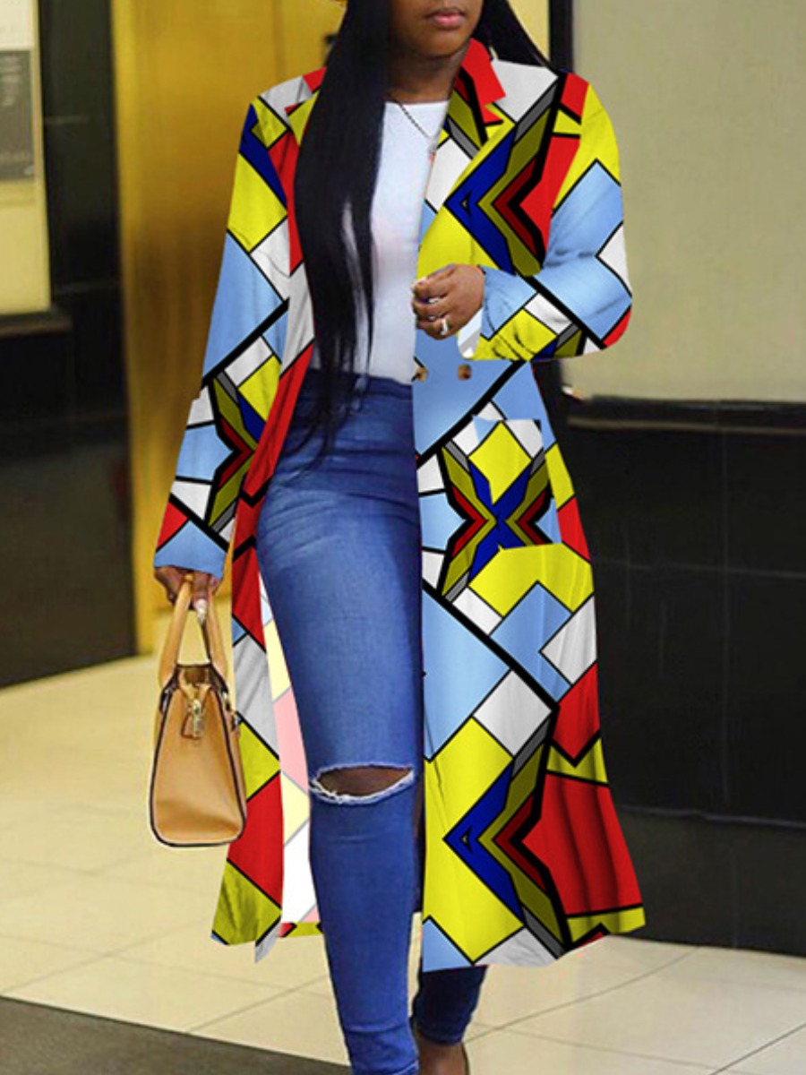 

LW Color-lump Patchwork Trench Coat, Multi