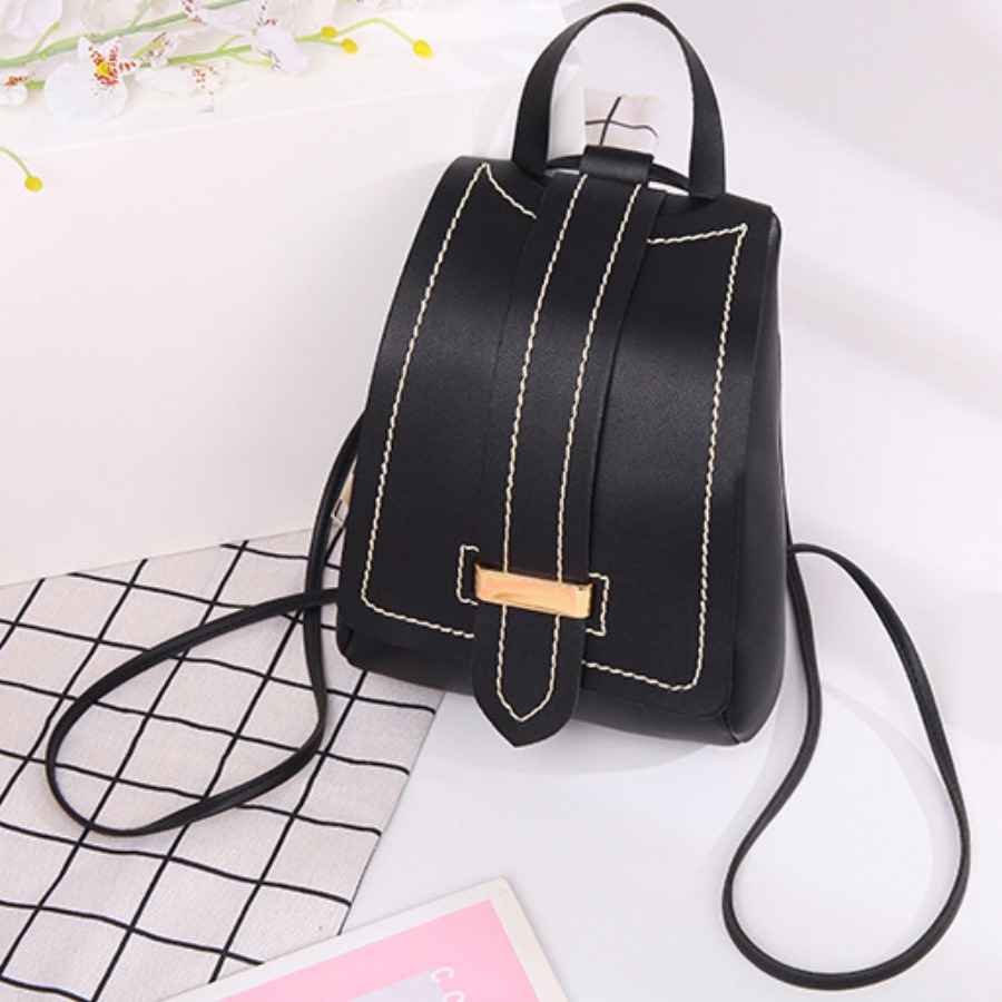 

LW Leather School Backpack, Black