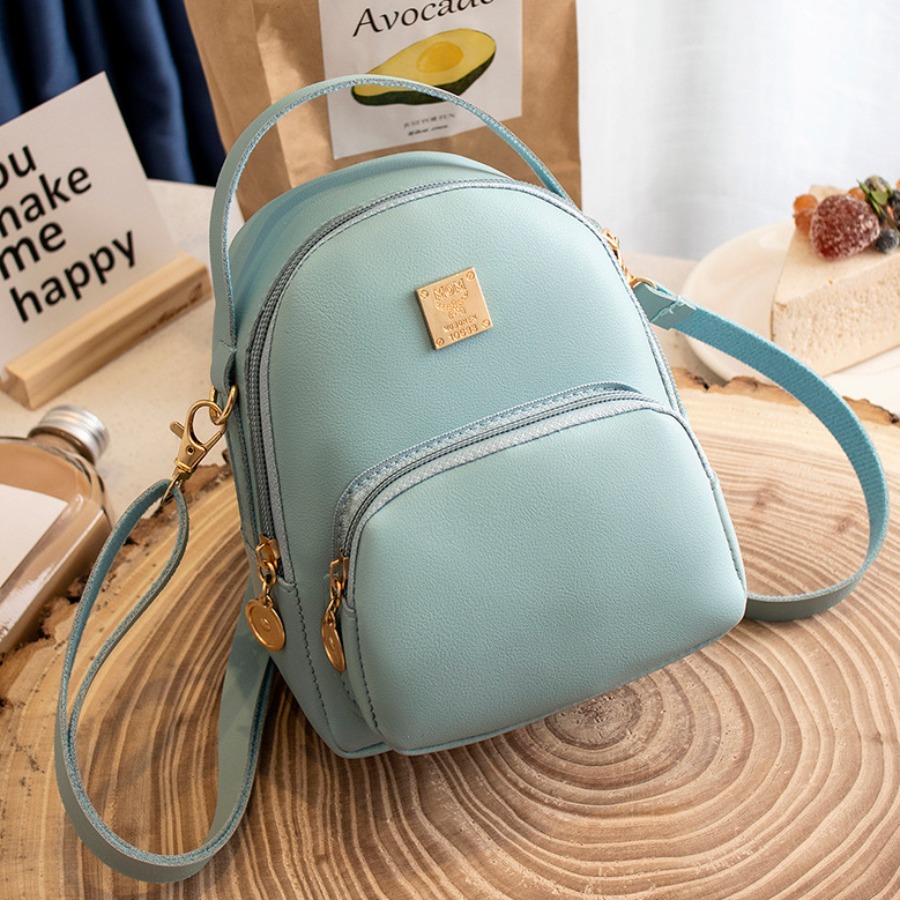 

LW Metal Accessories Decoration Backpack, Blue