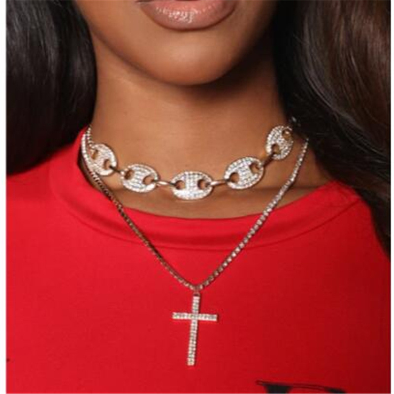 

LW Cross Decoration Necklace, Silver