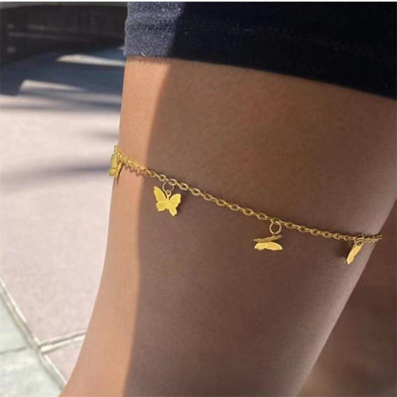 

LW Butterfly Decoration Anklet, Gold