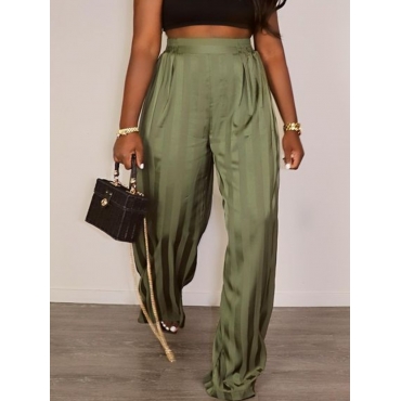 

Lovely Mid Waist Wide Fit Pants, Green