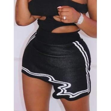 

LW Striped Patchwork Skirt, Black