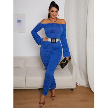 LW Off The Shoulder Ruched Jumpsuit (Without Belt) от Lovelywholesale WW