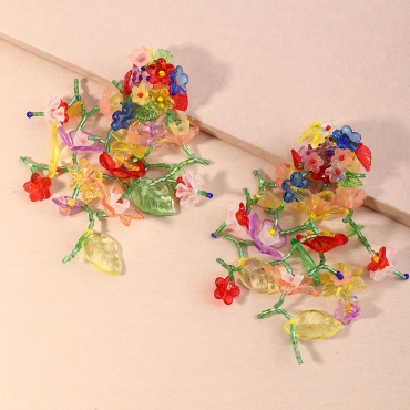 

LW Floral Design Earring, Multi