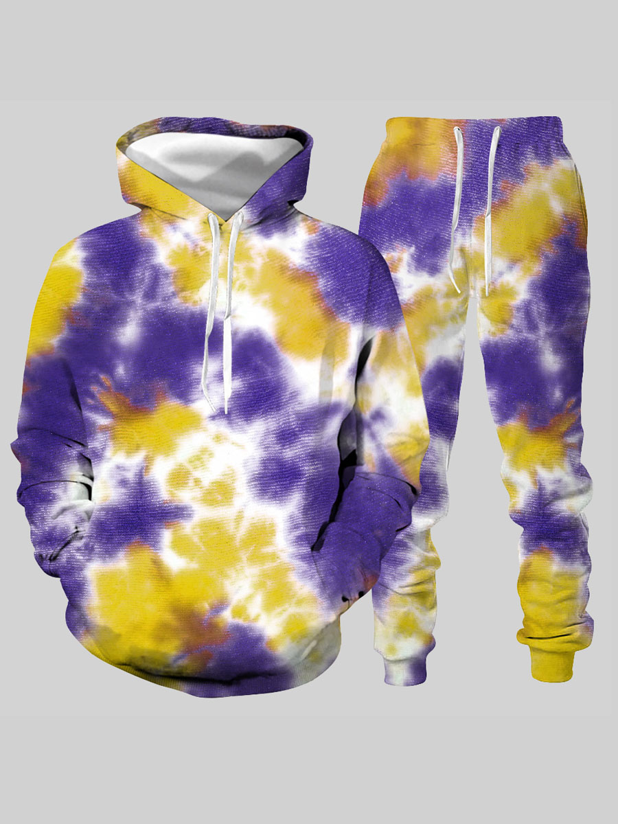 

LW Men Tie-dye Oversized Pants Set, Multi