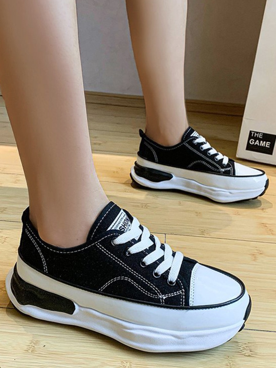 

LW Lace-up High Sole Platform Shoes, Black