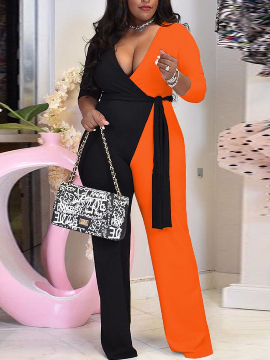 

LW Plus Size Bandage Design Wide Leg Jumpsuit, Croci