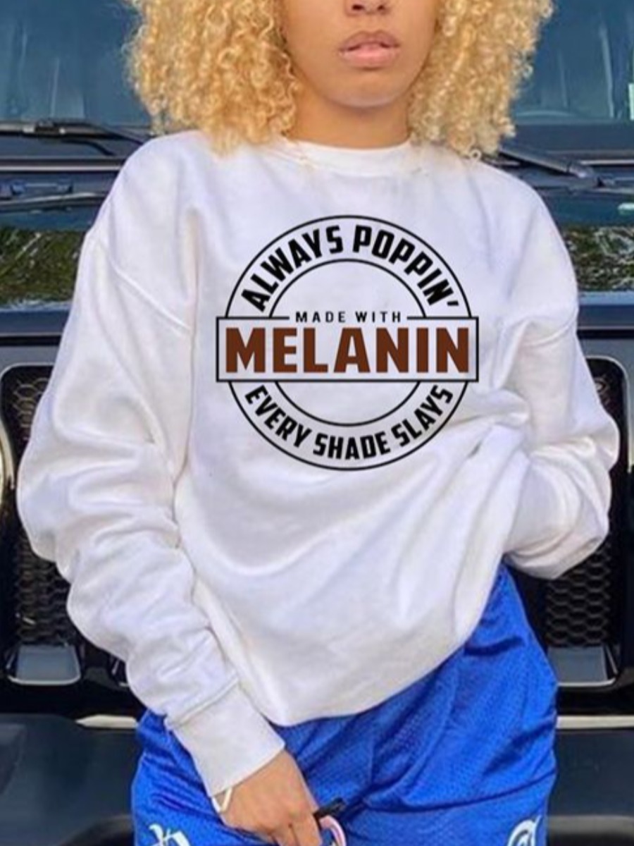 

LW Letter Print Oversized Hoodie, White