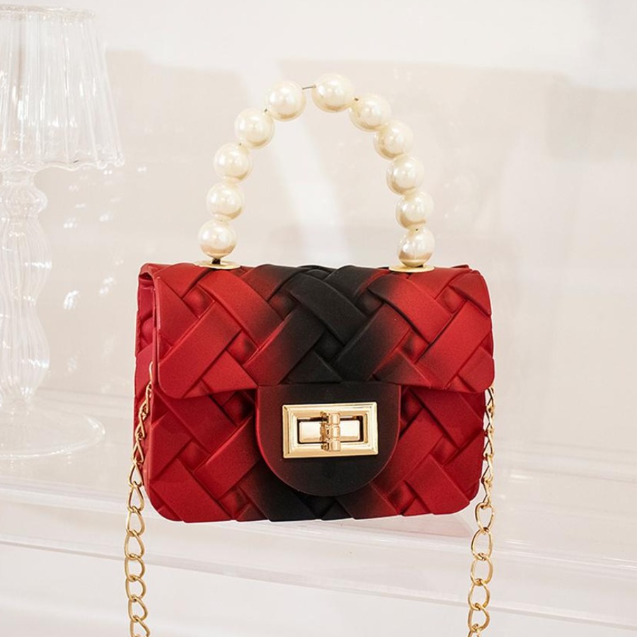 

LW Patchwork Pearl Messenger Bags, Red
