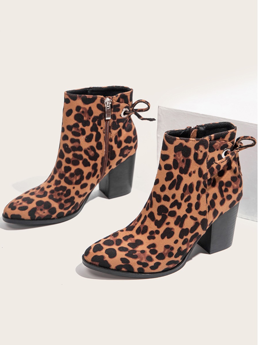 

LW Leopard Print Tie Back Booties
