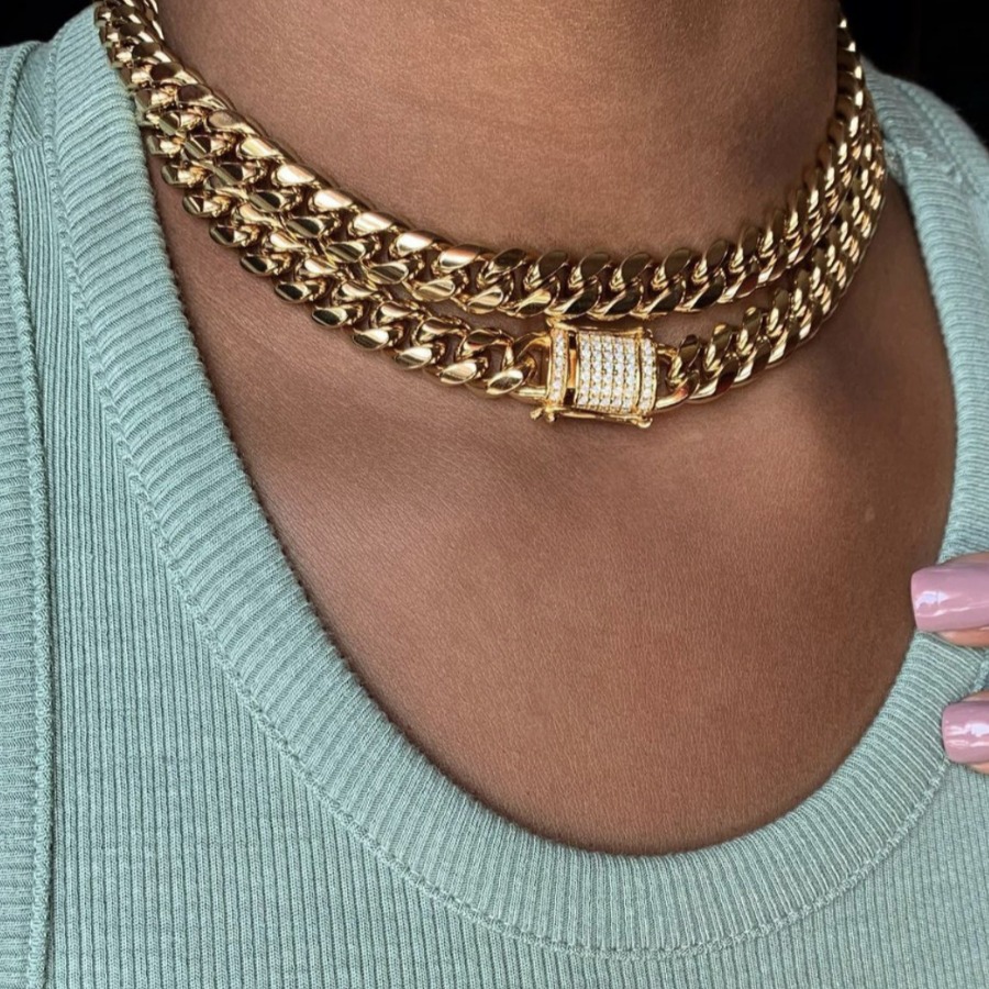 

LW Hollow-out Double-layer Necklace, Gold