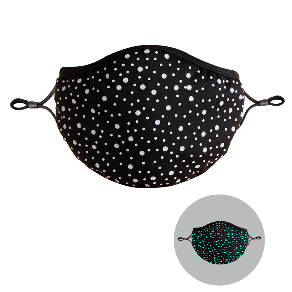 

LW COTTON Sequins Luminous Face Mask, Pitch-black