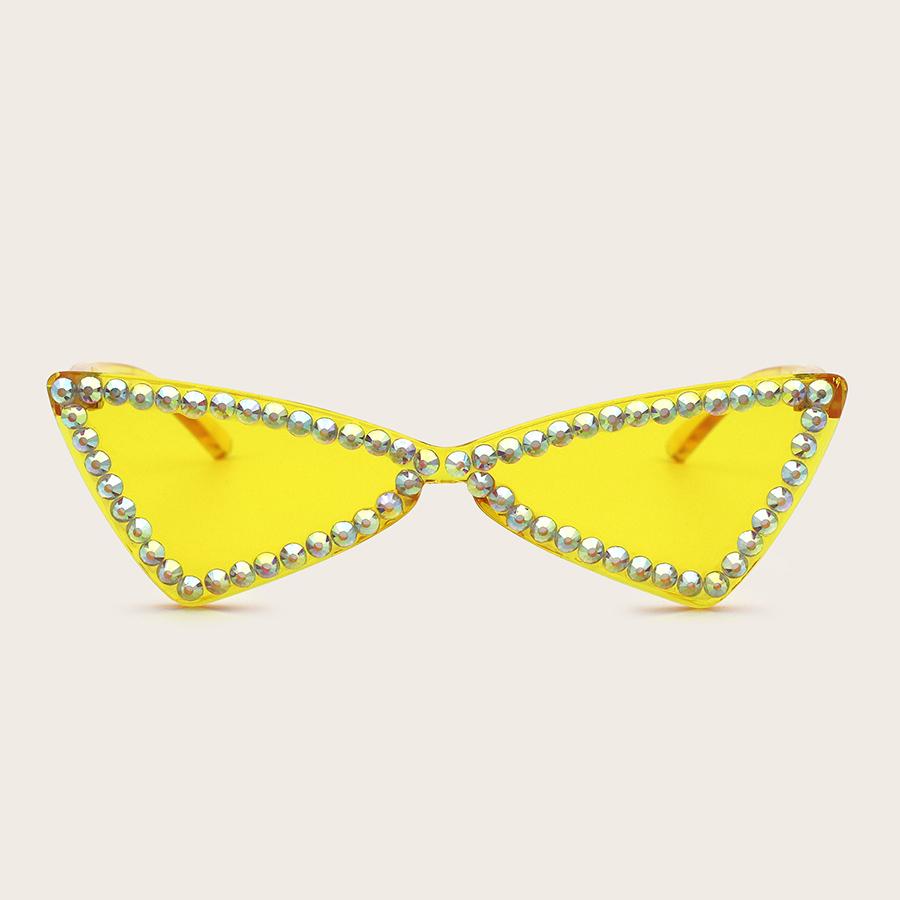 

LW Triangular Bead Decoration Sunglasses, Yellow