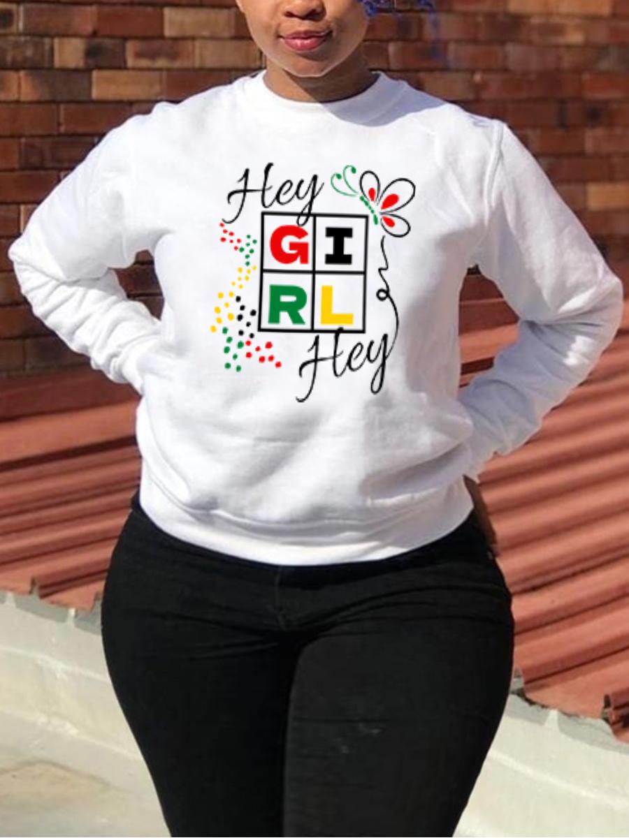 

LW Dot Letter Print Sweatshirt, White