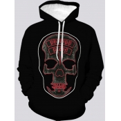LW Men Skull Head Print Oversized Hoodie