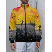LW Men Figure Plant Print Jacket