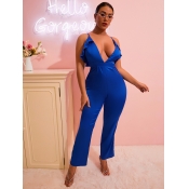 LW SXY V Neck Flounce Design Cami One-piece Jumpsu