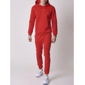 LW BASICS Men Hooded Collar Kangaroo Pocket Tracks