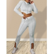 LW Crop Top Slit Pants Set