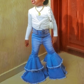 LW COTTON Girl Twist Front Layered Cascading Pants