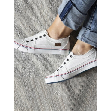 

LW Striped Low Heel Flats, White