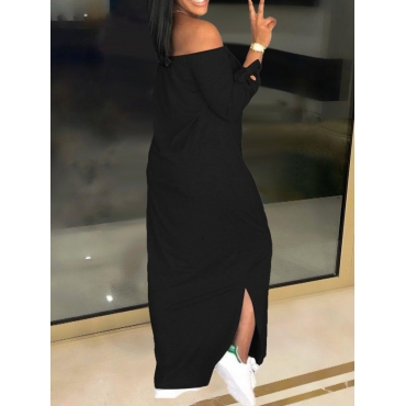 LW Off The Shoulder Faith Drawing Letter Print Slit Dress от Lovelywholesale WW