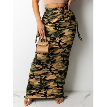 

LW Camo Print Drawstring Skirt