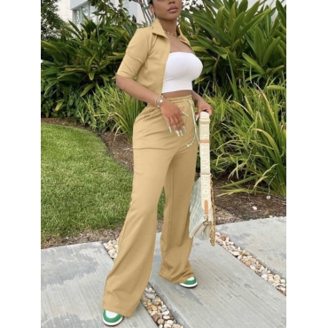 

LW Drawstring Crop Top Tracksuit Set, Khaki