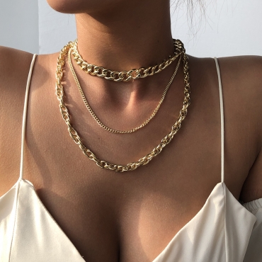 

LW Chain Multilayer Necklace, Gold