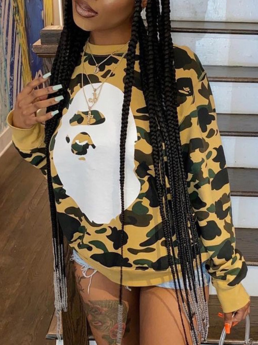 LW Pullover Camo Print Sweatshirt