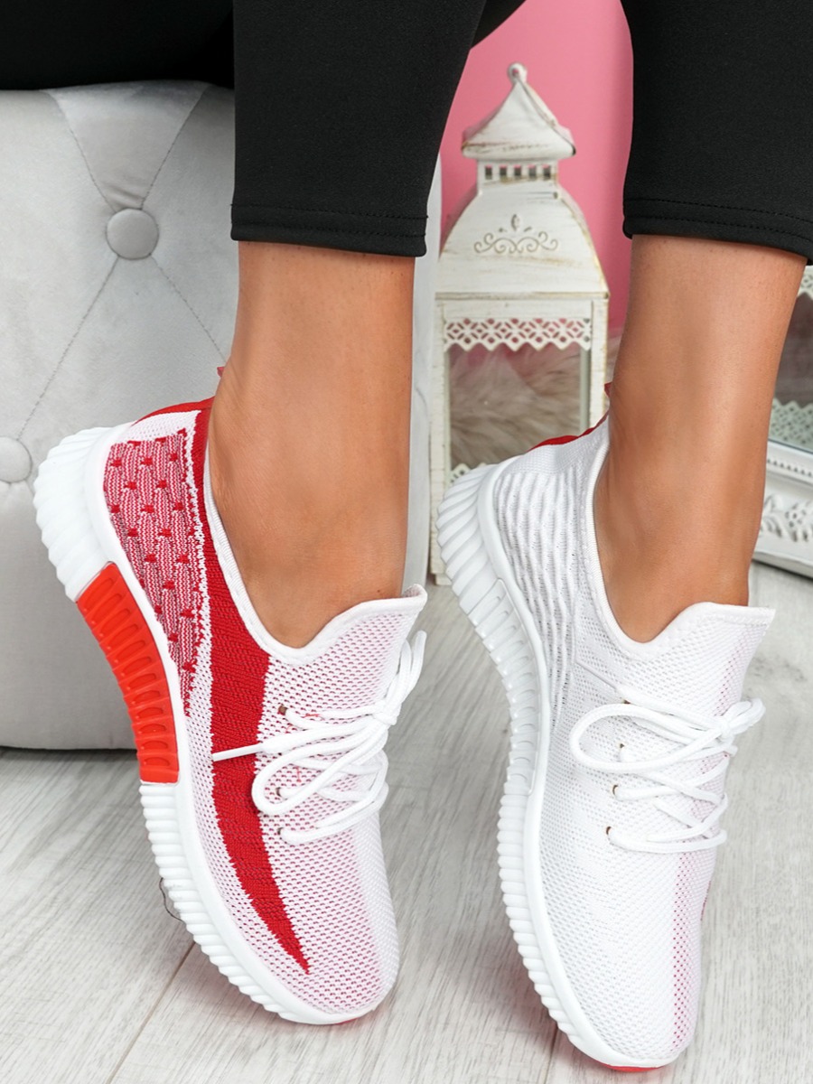

LW BASICS Casual Mesh Patchwork Breathable Sneakers, Red