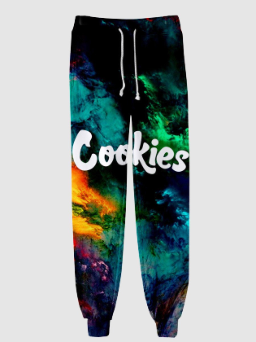 

LW Men Street Letter Print Tie-dye Pant, Multi