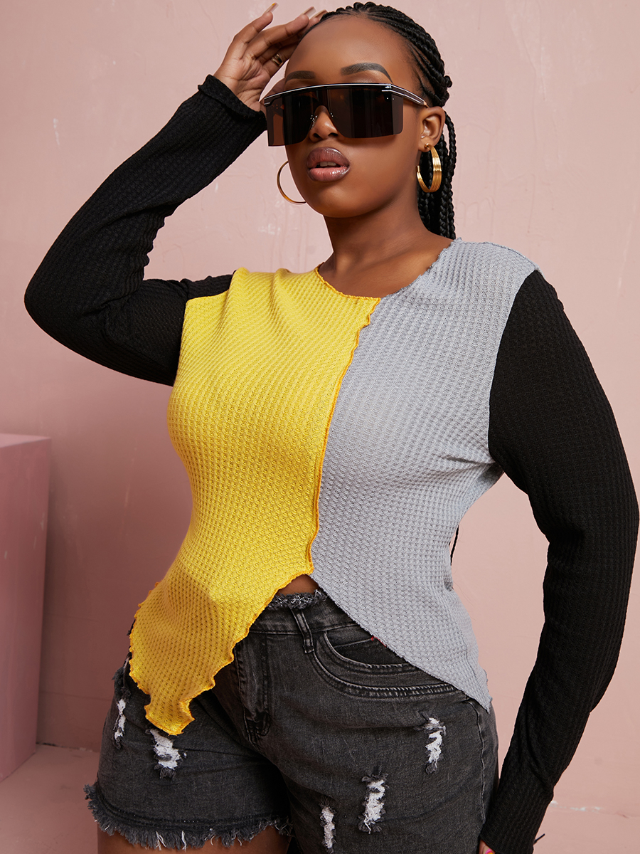 LW Plus Size V Neck Asymmetrcal T-shirt