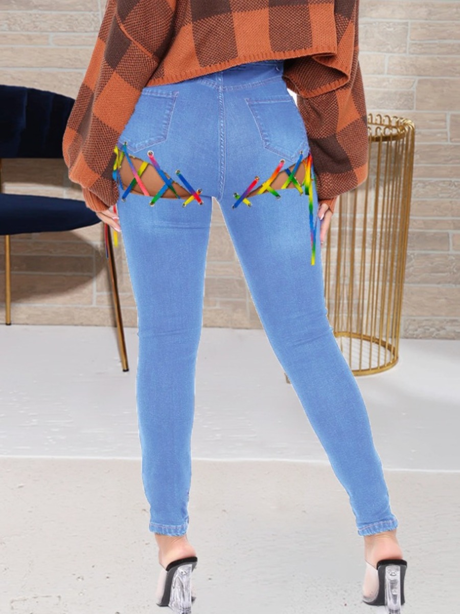 LW High-waisted Ripped Jeans