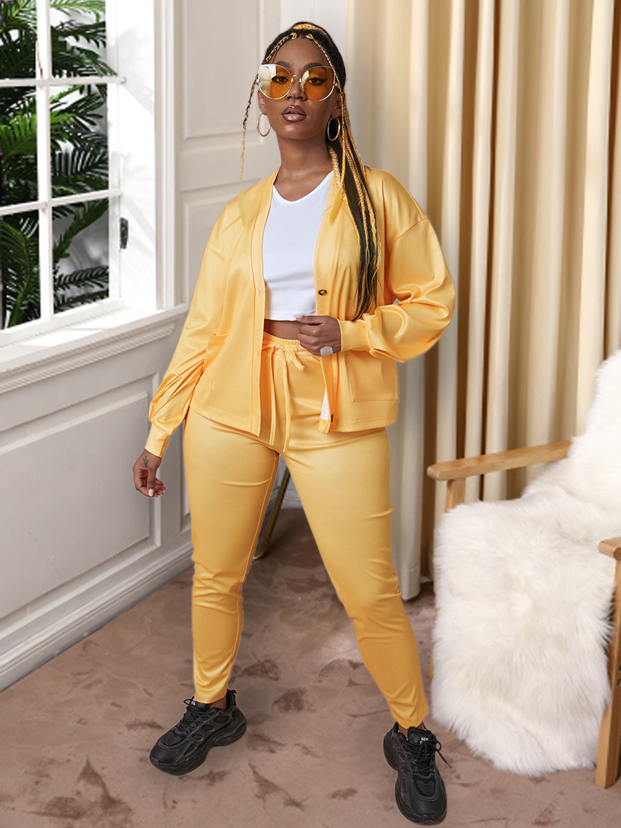 LW Drawstring Pocket Design Three Piece Pants Set