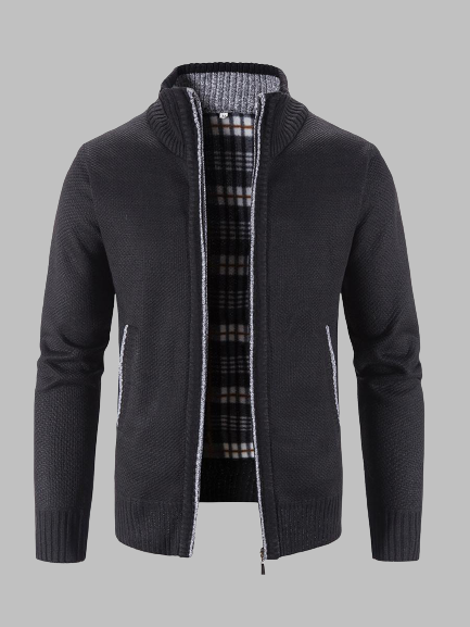 

LW Men Pocket Zipper Design Sweater, Black