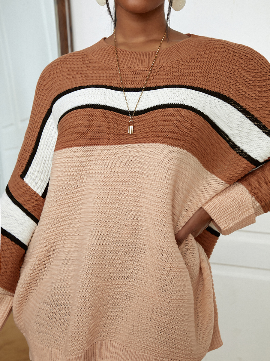 

LW Rib-knit Striped Sweater, Croci