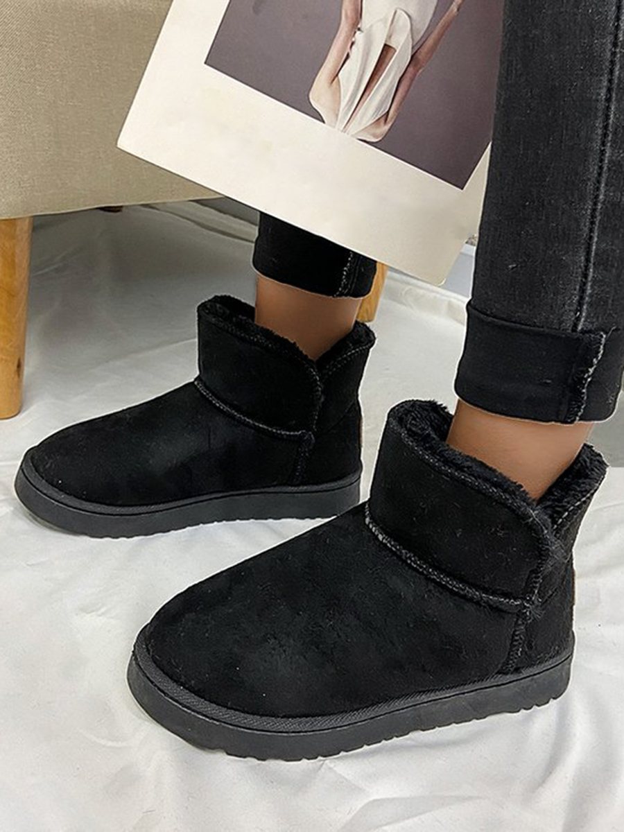 

LW Slip On Plush Snow Boots, Black