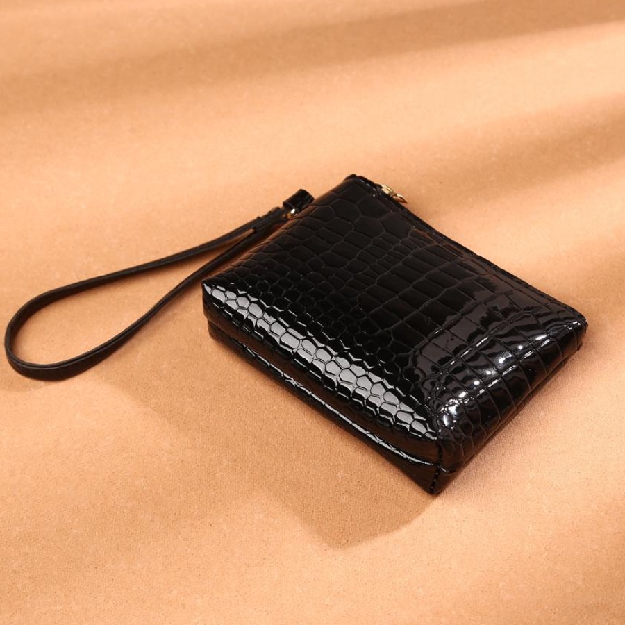 LW Embossed Zipper Design Clutches Bag