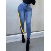 LW High-waisted Tassel Design Jeans (No Stretch)