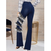 LW Ruffle Patchwork Flared Jeans (No Stretch)