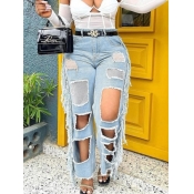 LW Ripped Tassel Design Jeans (No Stretch)