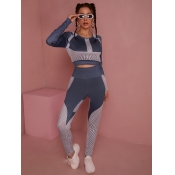 LW Round Neck Patchwork Pants Set